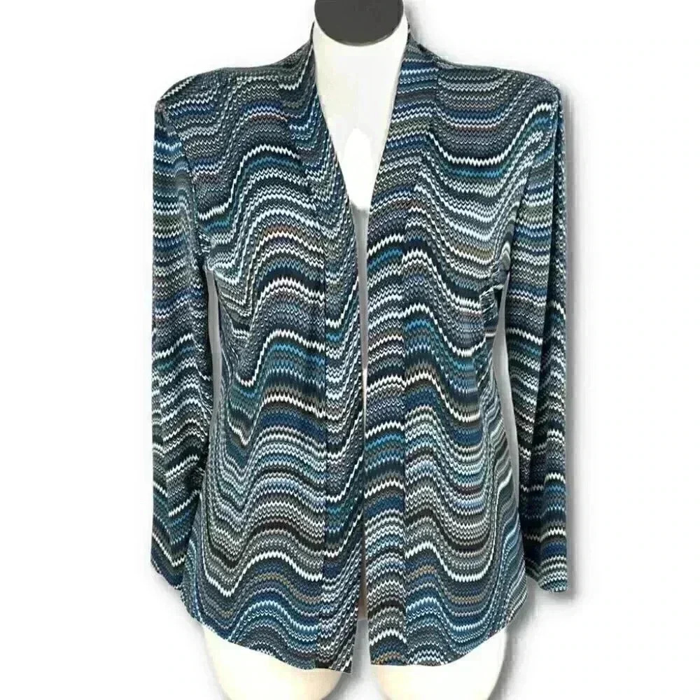 Made in heaven Womens sweater size L multicolored striped open front